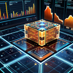**Quantum Computer Solving Financial Puzzles:** A futuristic quantum computer, with glowing circuits, analyzing complex financial data represented by dynamic graphs and charts. The scene conveys a sense of revolutionary change and immense processing power.